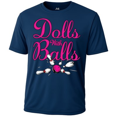 Dolls With Balls, Funny Women Bowling Team Name Performance Shirt