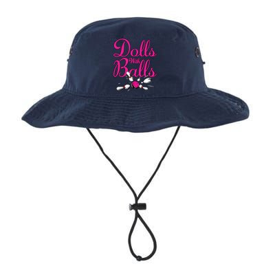Dolls With Balls, Funny Women Bowling Team Name Bucket Hat