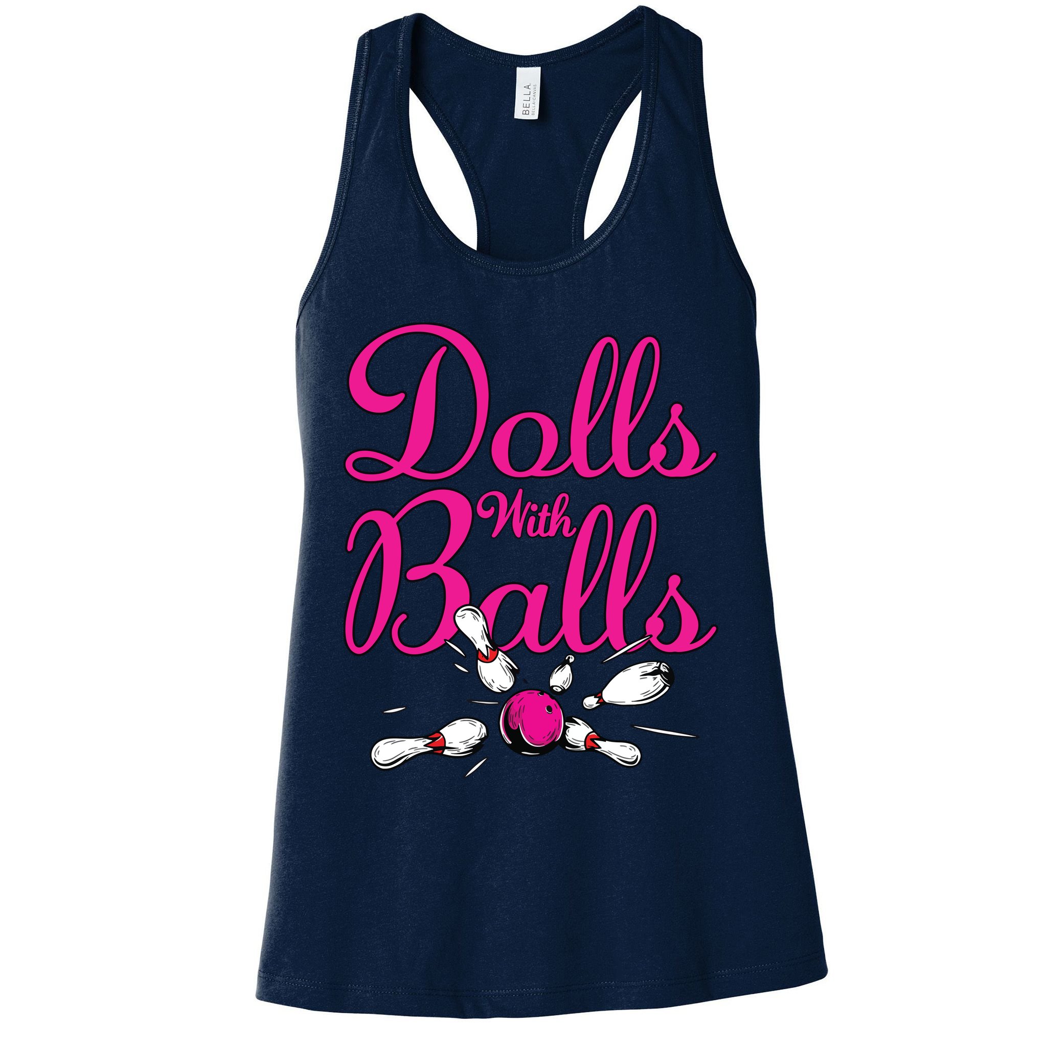 Dolls With Balls, Funny Women Bowling Team Name Womens Tank Top