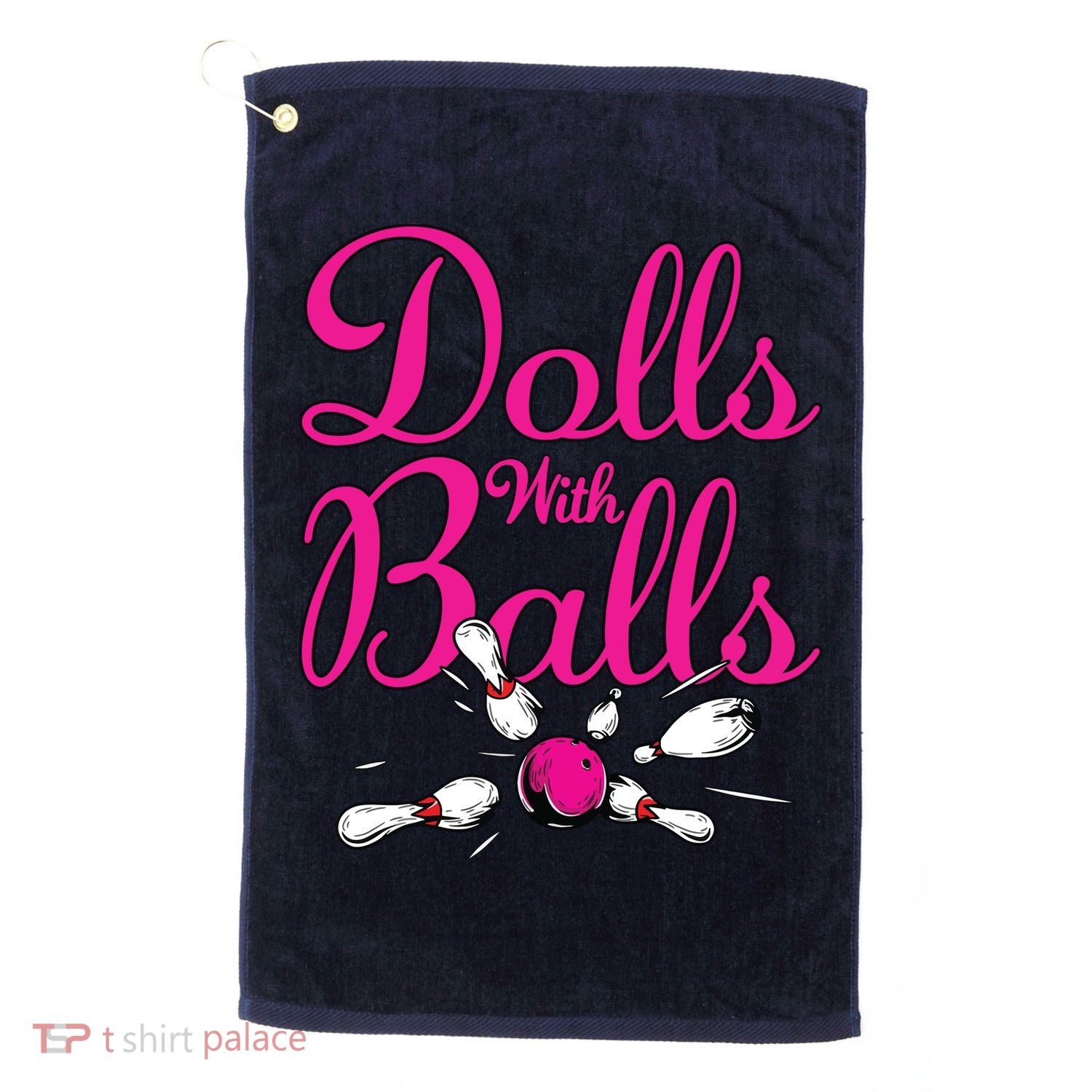 Dolls With Balls, Funny Women Bowling Team Name Golf Towel