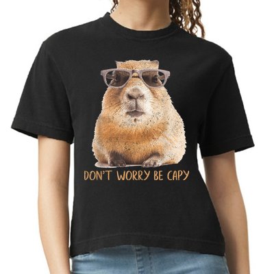 Dont Worry Be Capy Capybara Funny Capybara Lovers Comfort Colors Boxy T-Shirt