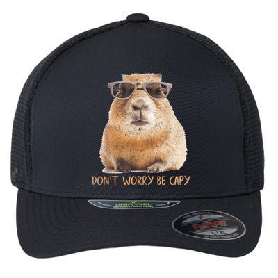 Dont Worry Be Capy Capybara Funny Capybara Lovers Flexfit Unipanel Trucker Cap