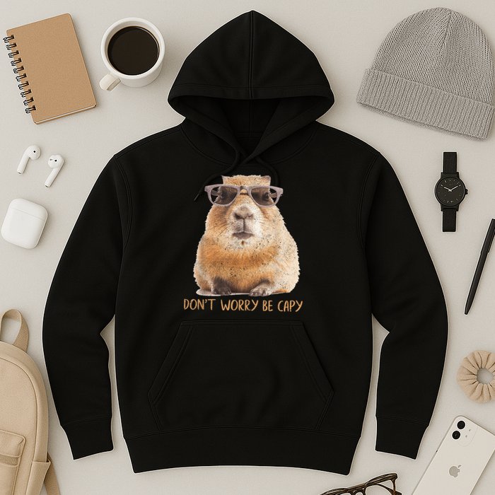 Dont Worry Be Capy Capybara Funny Capybara Lovers Hoodie