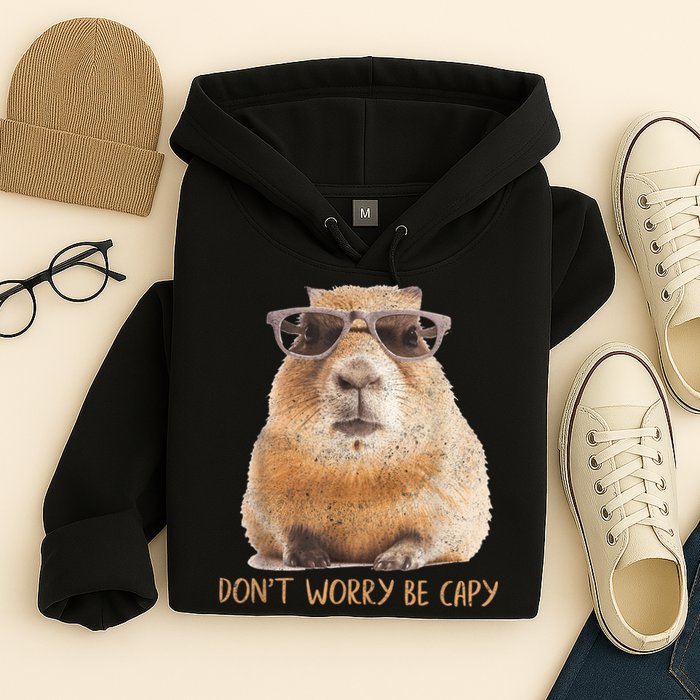 Dont Worry Be Capy Capybara Funny Capybara Lovers Hoodie