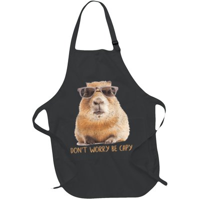 Dont Worry Be Capy Capybara Funny Capybara Lovers Full-Length Apron With Pockets