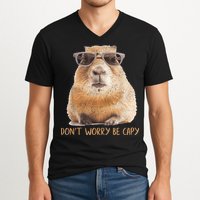 Dont Worry Be Capy Capybara Funny Capybara Lovers V-Neck T-Shirt