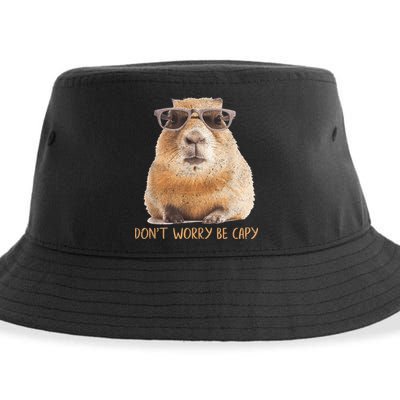 Dont Worry Be Capy Capybara Funny Capybara Lovers Sustainable Bucket Hat
