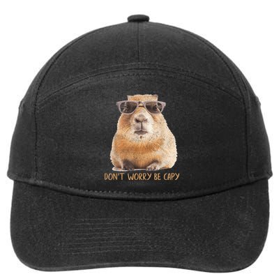Dont Worry Be Capy Capybara Funny Capybara Lovers 7-Panel Snapback Hat