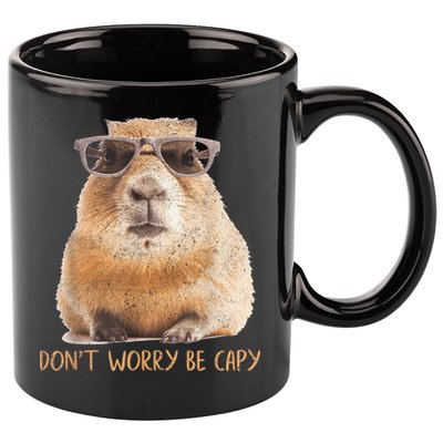 Dont Worry Be Capy Capybara Funny Capybara Lovers 11oz C Handle Ceramic Mug