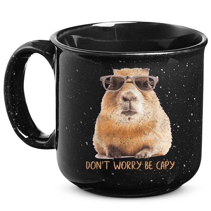 Dont Worry Be Capy Capybara Funny Capybara Lovers 15oz Campfire Ceramic Mug