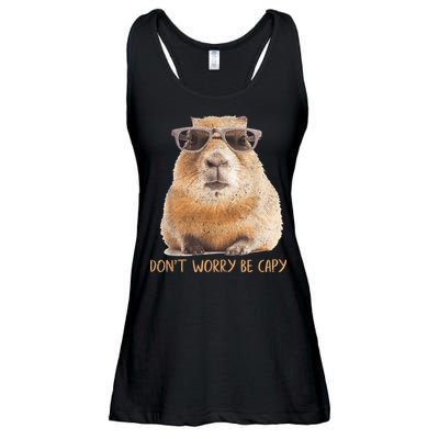 Dont Worry Be Capy Capybara Funny Capybara Lovers Ladies Essential Flowy Tank