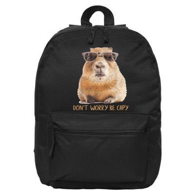 Dont Worry Be Capy Capybara Funny Capybara Lovers 16 in Basic Backpack