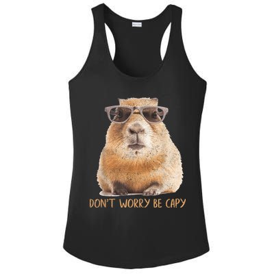 Dont Worry Be Capy Capybara Funny Capybara Lovers Ladies PosiCharge Competitor Racerback Tank