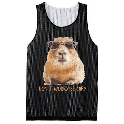 Dont Worry Be Capy Capybara Funny Capybara Lovers Mesh Reversible Basketball Jersey Tank