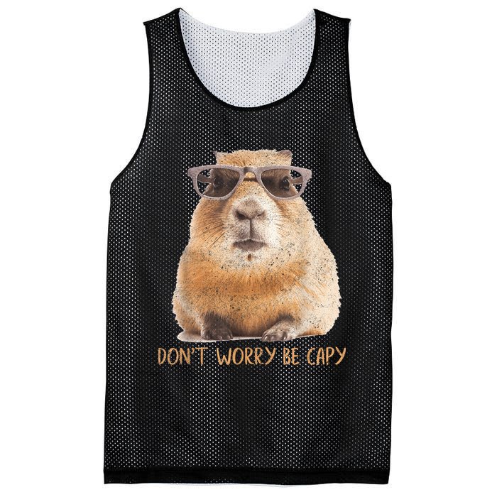 Dont Worry Be Capy Capybara Funny Capybara Lovers Mesh Reversible Basketball Jersey Tank