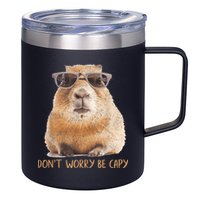 Dont Worry Be Capy Capybara Funny Capybara Lovers 12oz Stainless Steel Coffee Mug