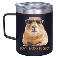 Dont Worry Be Capy Capybara Funny Capybara Lovers 12oz Stainless Steel Coffee Mug