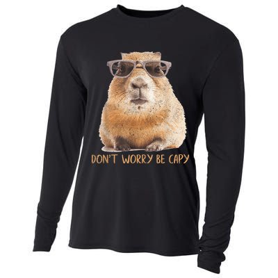 Dont Worry Be Capy Capybara Funny Capybara Lovers Cooling Performance Long Sleeve Crew