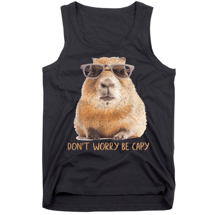 Dont Worry Be Capy Capybara Funny Capybara Lovers Tank Top