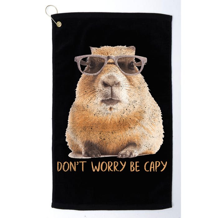Dont Worry Be Capy Capybara Funny Capybara Lovers Golf Towel