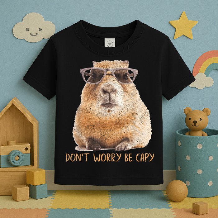 Dont Worry Be Capy Capybara Funny Capybara Lovers Toddler T-Shirt