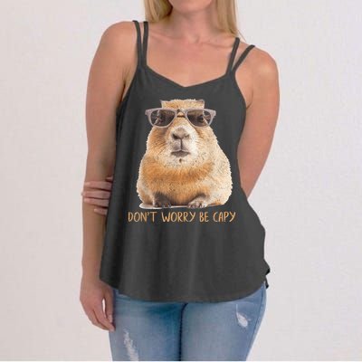 Dont Worry Be Capy Capybara Funny Capybara Lovers Women's Strappy Tank