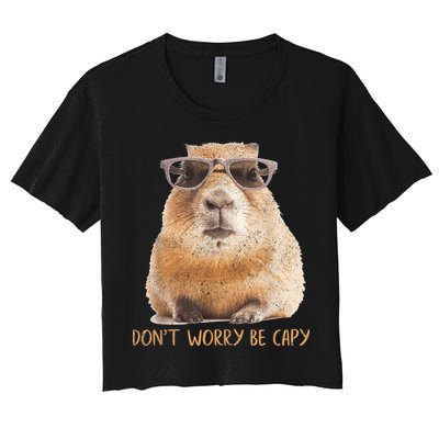 Dont Worry Be Capy Capybara Funny Capybara Lovers Crop Top