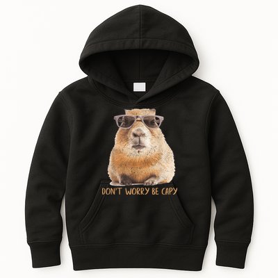 Dont Worry Be Capy Capybara Funny Capybara Lovers Kids Hoodie