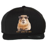 Dont Worry Be Capy Capybara Funny Capybara Lovers Wool Snapback Cap