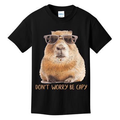 Dont Worry Be Capy Capybara Funny Capybara Lovers Kids T-Shirt