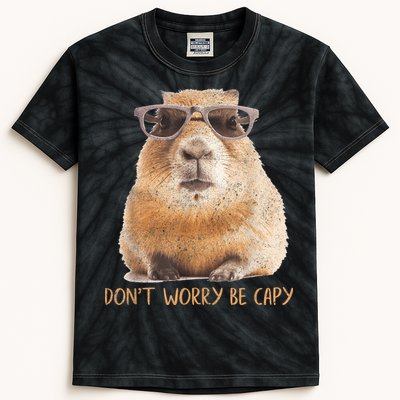 Dont Worry Be Capy Capybara Funny Capybara Lovers Kids Tie-Dye T-Shirt