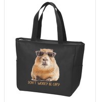 Dont Worry Be Capy Capybara Funny Capybara Lovers Zip Tote Bag