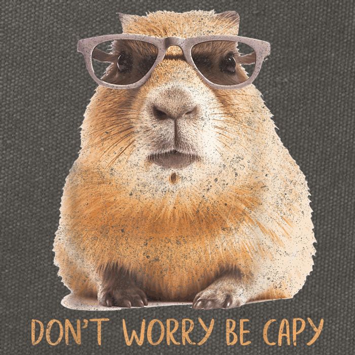 Dont Worry Be Capy Capybara Funny Capybara Lovers Cotton Canvas Backpack