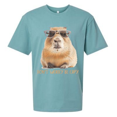 Dont Worry Be Capy Capybara Funny Capybara Lovers Sueded Cloud Jersey T-Shirt