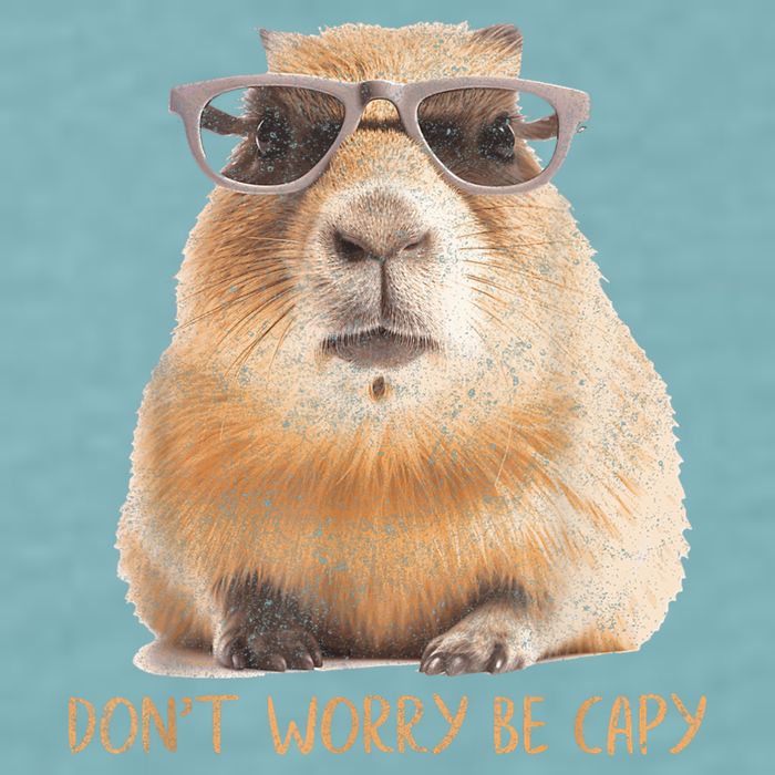 Dont Worry Be Capy Capybara Funny Capybara Lovers Sueded Cloud Jersey T-Shirt