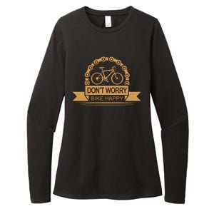 Don't Worry Bike Happy Womens CVC Long Sleeve Shirt