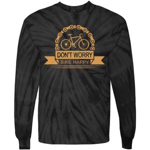 Don't Worry Bike Happy Tie-Dye Long Sleeve Shirt