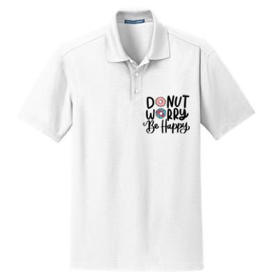 Donut Worry Be Happy Sweets Snack Police Cop Dry Zone Grid Polo