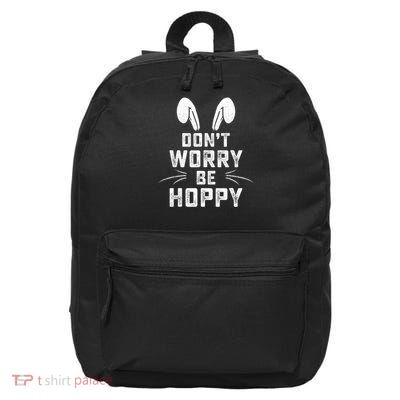 Don't Worry Be Hoppy Funny Easter Bunny 16 in Basic Backpack