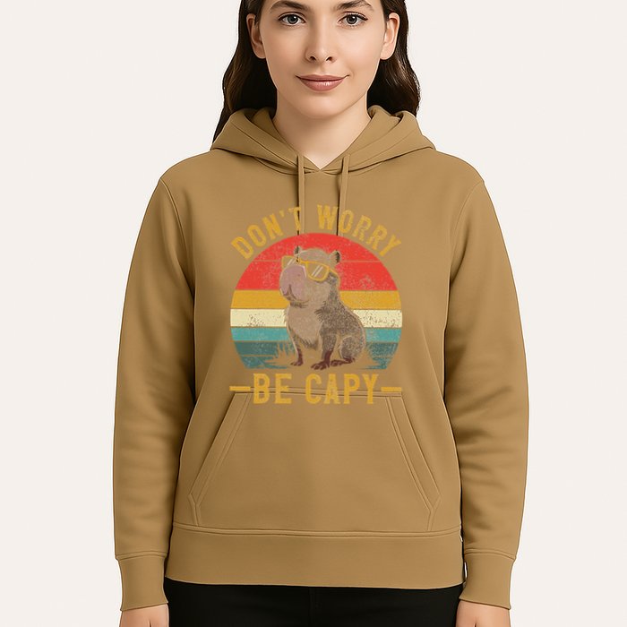 Dont Worry Be Capy Capybara Retro Hoodie