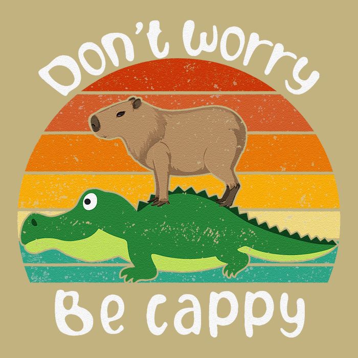 DonT Worry Be Capy Funny Capybara Riding On A Crocodile Mousepad