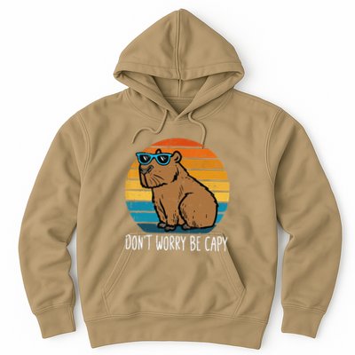Dont Worry Be Capy Capybara Retro Hoodie