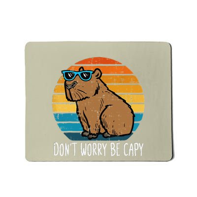 Dont Worry Be Capy Capybara Retro Mousepad