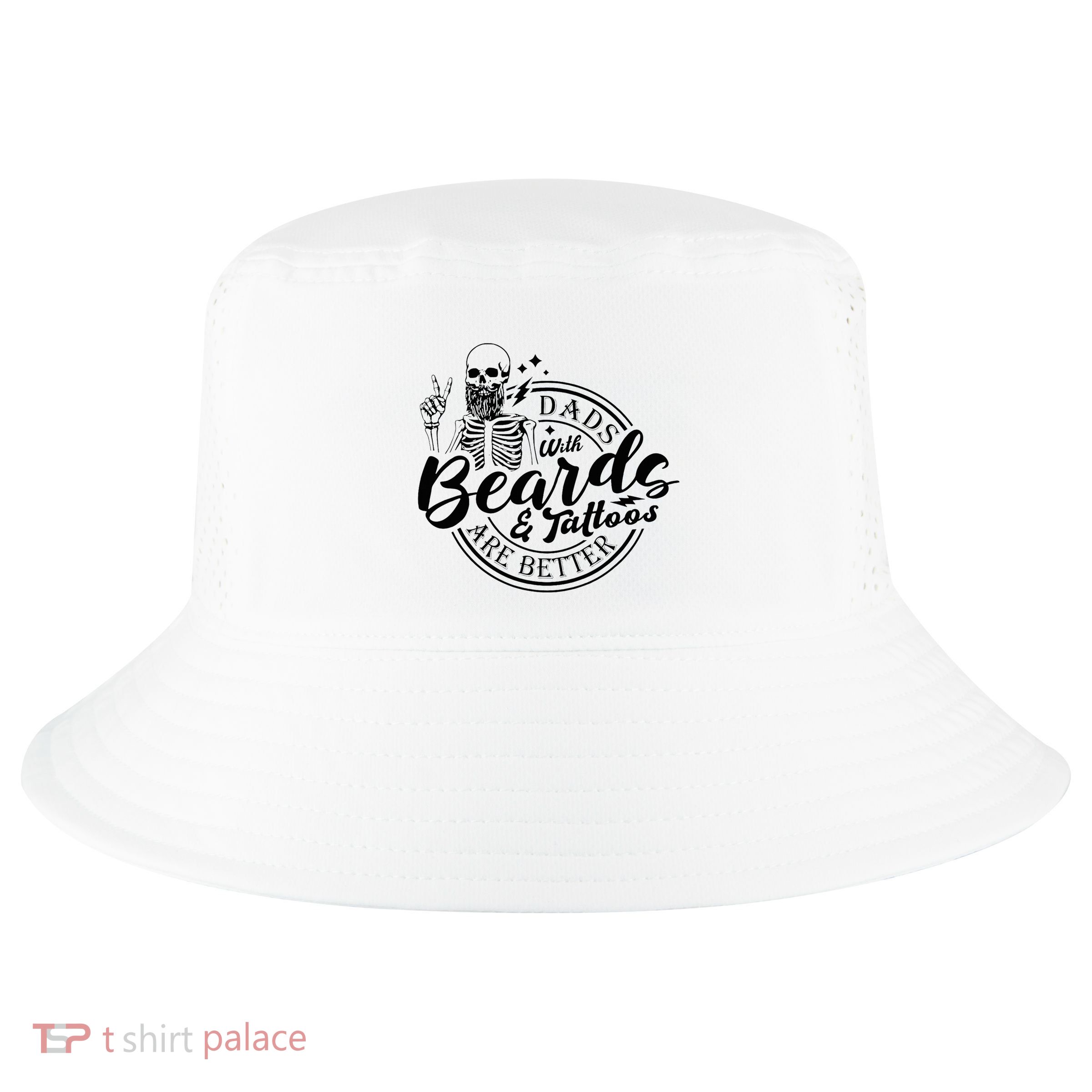 Dads With Beards And Tattoos Skeleton Fun Design Cool Comfort Performance Bucket Hat