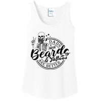 Dads With Beards And Tattoos Skeleton Fun Design Ladies Essential Tank