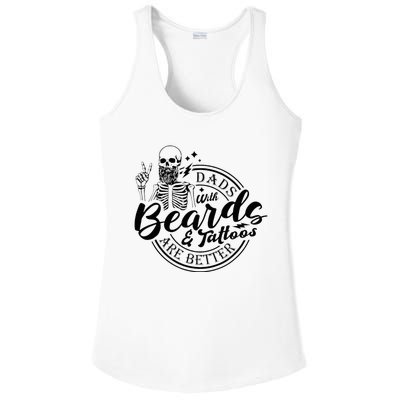 Dads With Beards And Tattoos Skeleton Fun Design Ladies PosiCharge Competitor Racerback Tank