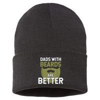 Dads With Beards Are Better Fathers Day Funny Dad Sustainable Knit Beanie