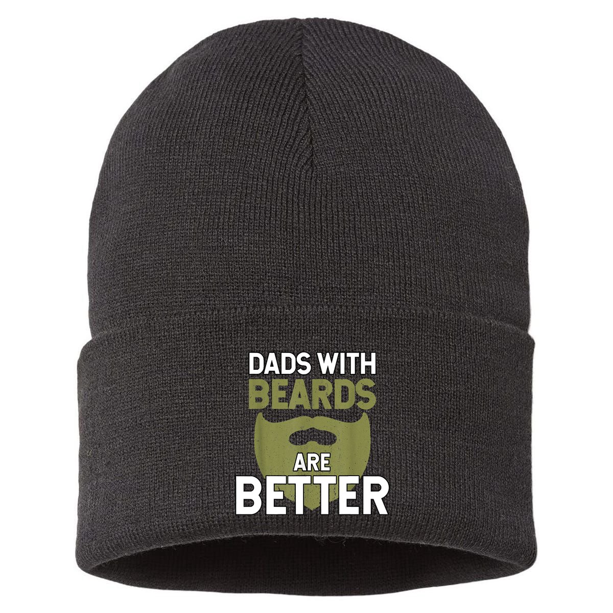 Dads With Beards Are Better Fathers Day Funny Dad Sustainable Knit Beanie