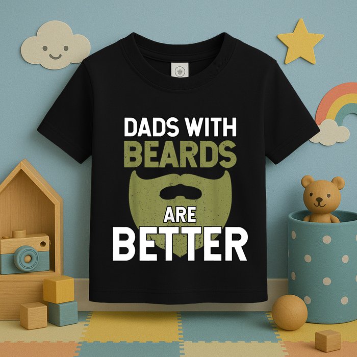 Dads With Beards Are Better Fathers Day Funny Dad Toddler T-Shirt