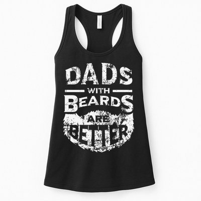 Dads With Beards Are Better Distressed Womens Tank Top